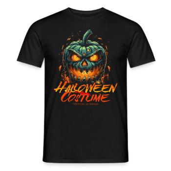 Horror Kürbisgesicht - Vintage Halloween Kostüm - Männer T-Shirt - Schwarz - Vorne - AI Model Male 178 light (178cm)
