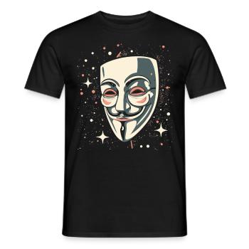 Masque Guy Fawkes - T-shirt homme - noir - Devant - AI Model Male 178 light (178cm)