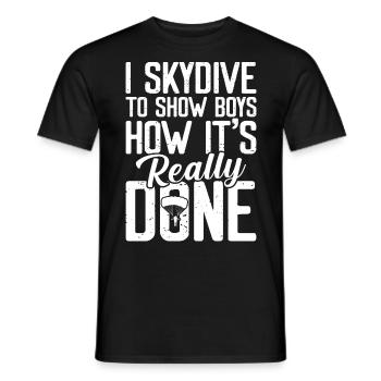 Skydiving - Männer T-Shirt - Schwarz - Vorne - AI Model Male 178 light (178cm)