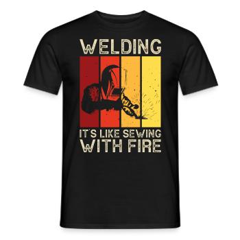 Soudeur soudeur - T-shirt homme - noir - Devant - AI Model Male 178 light (178cm)