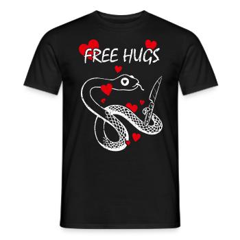Free Hugs Constrictor Snakes Boa Python - Men's T-Shirt - black - Front - AI Model Male 178 light (178cm)
