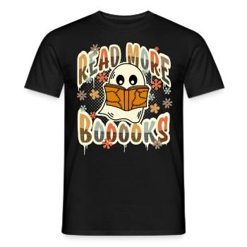 Read More Boooks Reading Books Halloween - Men's T-Shirt - black - Front - AI Model Male 178 light (178cm)