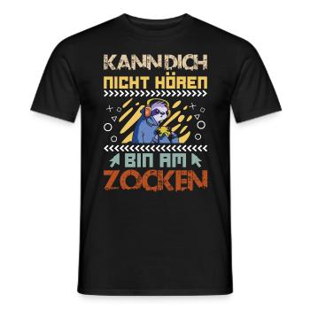 Video Spieler Kann dich nicht Hören Bin am Zocken - Männer T-Shirt - Schwarz - Vorne - AI Model Male 178 light (178cm)