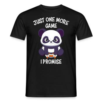 Gaming Panda Just One More Round I Promise - Men's T-Shirt - black - Front - AI Model Male 178 light (178cm)