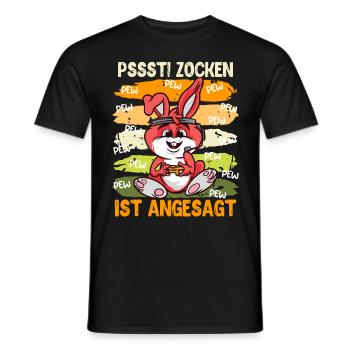 Videospiele Pssst! Zocken ist Angesagt Vide Gamer - Männer T-Shirt - Schwarz - Vorne - AI Model Male 178 light (178cm)