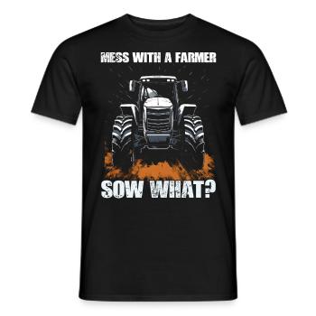 Jouer avec une truie fermière quoi? Cadeau tracteur - T-shirt homme - noir - Devant - AI Model Male 178 light (178cm)