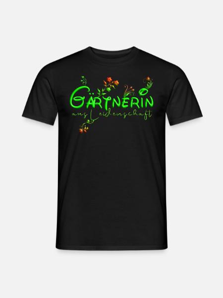 Gärtnerin mit Blumen - Männer T-Shirt - Schwarz