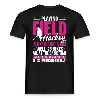 Field Hockey Playing Field Hockey - Männer T-Shirt - Schwarz - Vorne - AI Model Male 178 light (178cm)