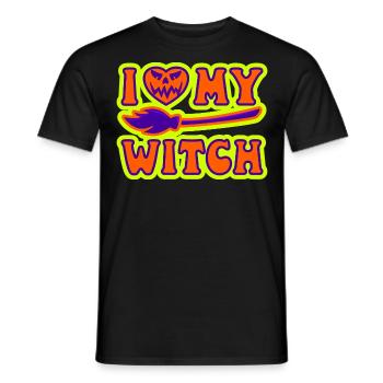 J’aime ma sorcière sorcière Halloween hommes femmes - T-shirt homme - noir - Devant - AI Model Male 178 light (178cm)