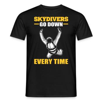 Skydivers Go Down Every Time Skydiving Parachuting - Men's T-Shirt - black - Front - AI Model Male 178 light (178cm)