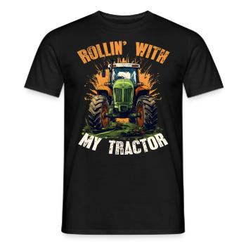 Rollin' avec mon tracteur Agriculture - T-shirt homme - noir - Devant - AI Model Male 178 light (178cm)