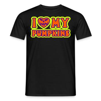 I Love My Pumpkins Women - Men's T-Shirt - black - Front - AI Model Male 178 light (178cm)