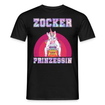 Videospiele Frauen Zocker Prinzessin Einhorn - Männer T-Shirt - Schwarz - Vorne - AI Model Male 178 light (178cm)