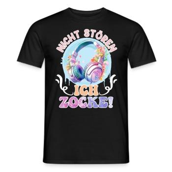 Gamer Nicht Stören Ich Zocke! Video Games - Männer T-Shirt - Schwarz - Vorne - AI Model Male 178 light (178cm)