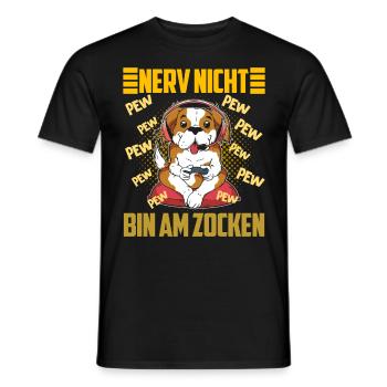 Gaming Hund Nerv nicht bin am Zocken Videospiel - Männer T-Shirt - Schwarz - Vorne - AI Model Male 178 light (178cm)