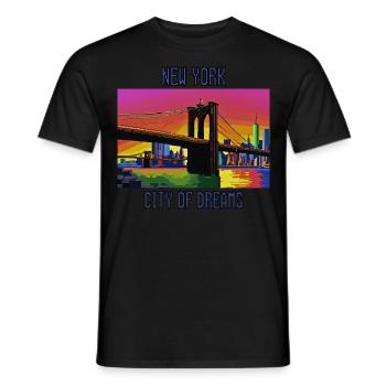 New York Stadt der Träume - Männer T-Shirt - Schwarz - Vorne - AI Model Male 178 light (178cm)