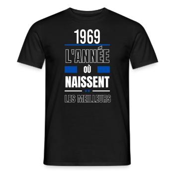 L'année où naissent les meilleurs 1969 - T-shirt homme - noir - Devant - AI Model Male 178 light (178cm)