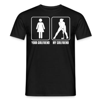 Field Hockey Your Girlfriend My - Men's T-Shirt - black - Front - AI Model Male 178 light (178cm)