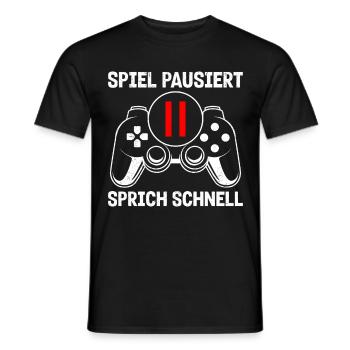 Spiel Pausiert Sprich Schnell Videospiele Konsole - Männer T-Shirt - Schwarz - Vorne - AI Model Male 178 light (178cm)