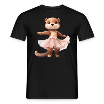 Otter Ballerina Ballet Dancer - Men's T-Shirt - black - Front - AI Model Male 178 light (178cm)