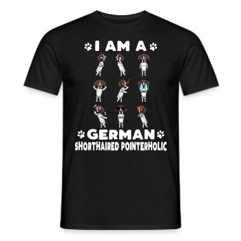 German Shorthaired Dog German Shorthaired German - Men's T-Shirt - black - Front - AI Model Male 178 light (178cm)