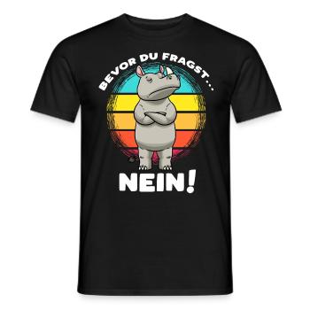 Rhinozeros Nashorn Stur Lustig - Männer T-Shirt - Schwarz - Vorne - AI Model Male 178 light (178cm)