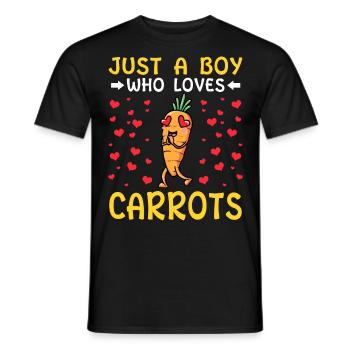 Juste un garçon qui aime les carottes, les légumes, - T-shirt homme - noir - Devant - AI Model Male 178 light (178cm)
