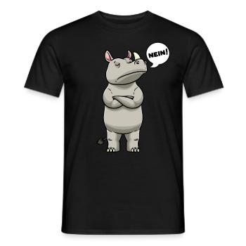 Rhinozeros Nashorn Stur Nein - Männer T-Shirt - Schwarz - Vorne - AI Model Male 178 light (178cm)
