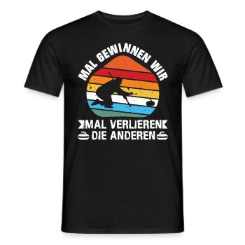 Curling Team Mal Gewinnen Wir Winterolympiade - Männer T-Shirt - Schwarz - Vorne - AI Model Male 178 light (178cm)