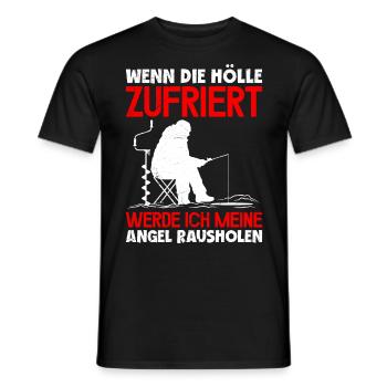 Eisfischen Wenn die Hölle Zufriert Eis Angler - Männer T-Shirt - Schwarz - Vorne - AI Model Male 178 light (178cm)