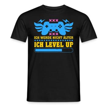 Retro Gamer Werde nicht Älter Ich Level Up - Männer T-Shirt - Schwarz - Vorne - AI Model Male 178 light (178cm)