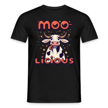 Vache Vaches Moo-Licious Farmer Tête De Vache - T-shirt homme - noir - Devant - AI Model Male 178 light (178cm)