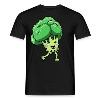 Brocoli Laughing Emoticon Légumes végétaliens - T-shirt homme - noir - Devant - AI Model Male 178 light (178cm)