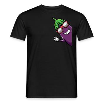 Aubergine, fruits et légumes - T-shirt homme - noir - Devant - AI Model Male 178 light (178cm)
