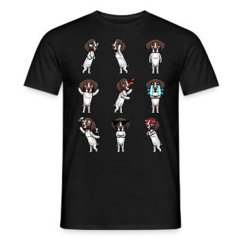 German Shorthaired Dog German Shorthaired German - Men's T-Shirt - black - Front - AI Model Male 178 light (178cm)