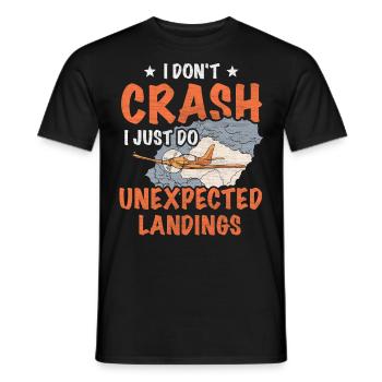 Je ne m’écrase pas, je fais juste des atterrissages inattendus - T-shirt homme - noir - Devant - AI Model Male 178 light (178cm)