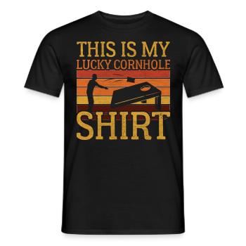This Is My Lucky Cornhole - Men's T-Shirt - black - Front - AI Model Male 178 light (178cm)