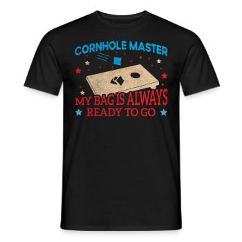 Cornhole Master My Bag Is Always Ready To Go - Men's T-Shirt - black - Front - AI Model Male 178 light (178cm)