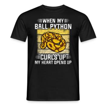 I Love My Banana Ball Python Schlange Königspython - Männer T-Shirt - Schwarz - Vorne - AI Model Male 178 light (178cm)
