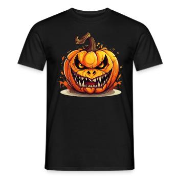 Halloween Pumpkin Head Spooky Spooky Horror - Men's T-Shirt - black - Front - AI Model Male 178 light (178cm)