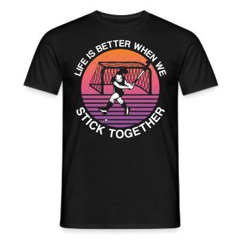 Field Hockey Life Is Better When - Männer T-Shirt - Schwarz - Vorne - AI Model Male 178 light (178cm)