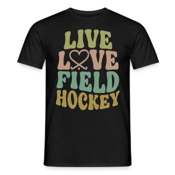 Field Hockey Live Love Field - T-shirt homme - noir - Devant - AI Model Male 178 light (178cm)