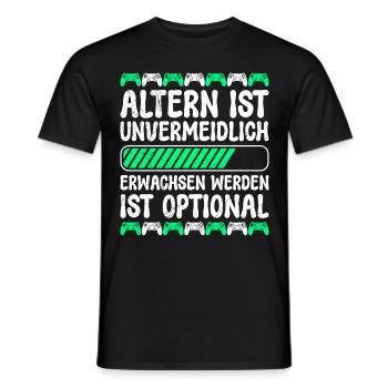 Altern ist Unvermeidlich Retro Zocker B-Day - Männer T-Shirt - Schwarz - Vorne - AI Model Male 178 light (178cm)