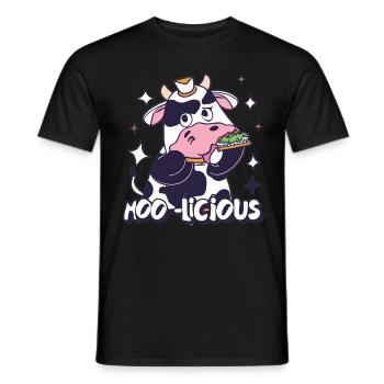 Kuh Kühe Moo-Licious Landwirt Kuhkopf - Männer T-Shirt - Schwarz - Vorne - AI Model Male 178 light (178cm)