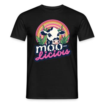Vache Vaches Moo-Licious Farmer Tête De Vache - T-shirt homme - noir - Devant - AI Model Male 178 light (178cm)