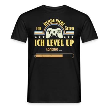 Retro Gamer Werde nicht Älter Ich Level Up - Männer T-Shirt - Schwarz - Vorne - AI Model Male 178 light (178cm)