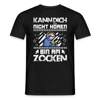 Video Spieler Kann dich nicht Hören Bin am Zocken - Männer T-Shirt - Schwarz - Vorne - AI Model Male 178 light (178cm)
