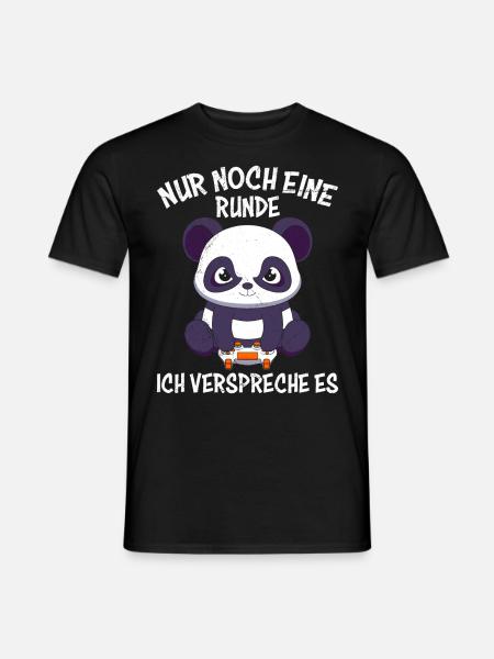 Gaming Panda Nur noch Eine Runde Ich Versprechs - Männer T-Shirt - Schwarz