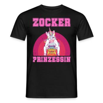Videospiele Frauen Zocker Prinzessin Einhorn - Männer T-Shirt - Schwarz - Vorne - AI Model Male 178 light (178cm)