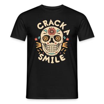 Skulls Crack A Smile Totenkopf Skull - Men's T-Shirt - black - Front - AI Model Male 178 light (178cm)